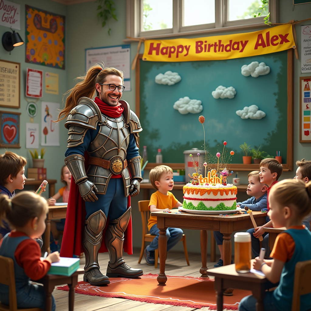 Warhammer, Early years Teacher , Beer, Long hair, Glasses, Guitar, Male teacher , and Laugh Birthday Card