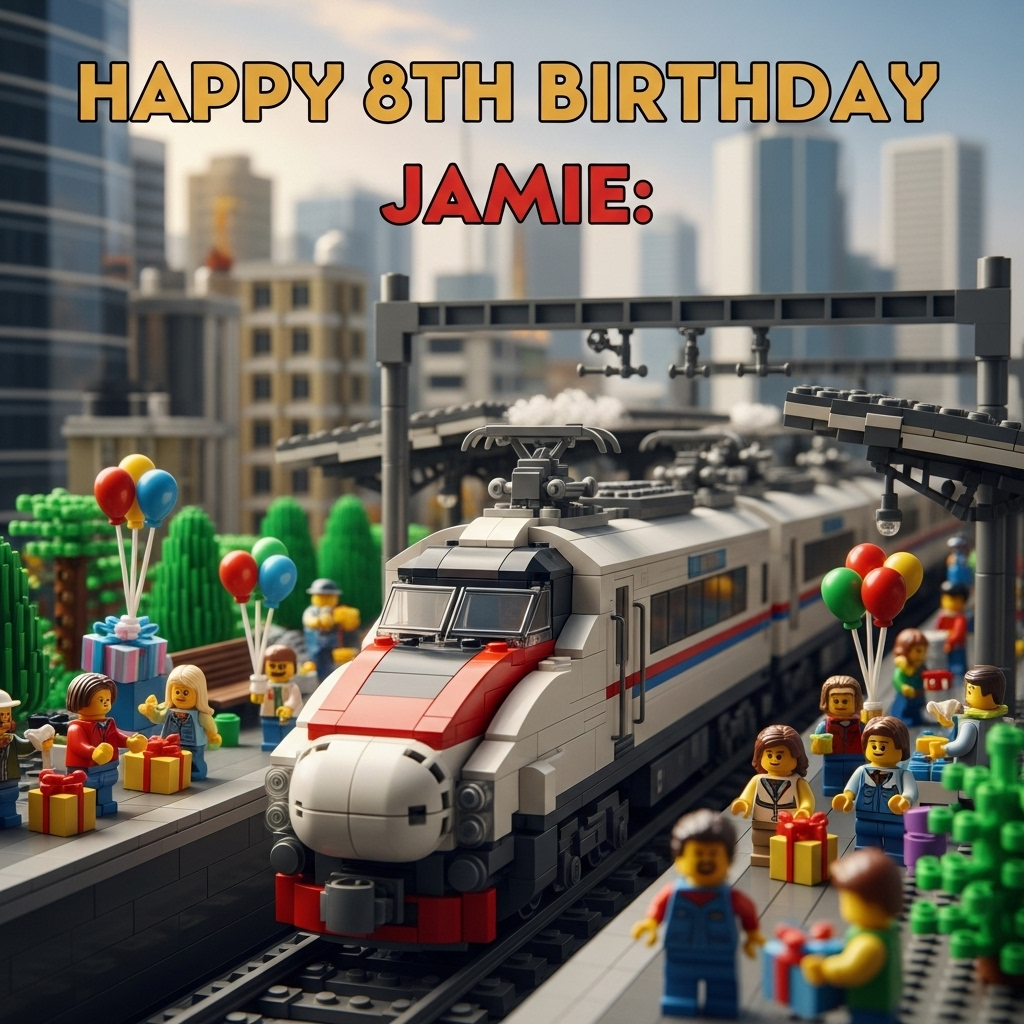 Lego trains, lego, azuma trains, and Birthday Card