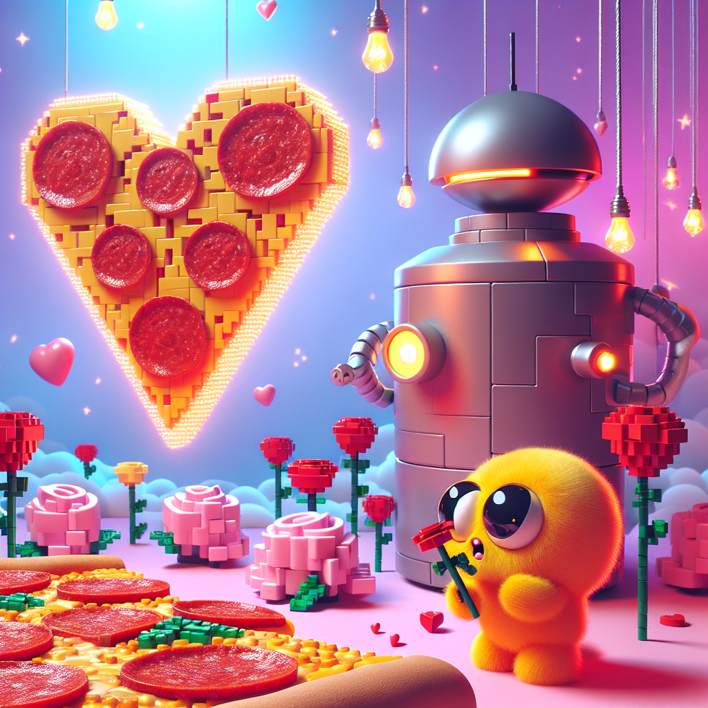 Pizza, Lego, R2d2, and Pokemon Valentines-day Card