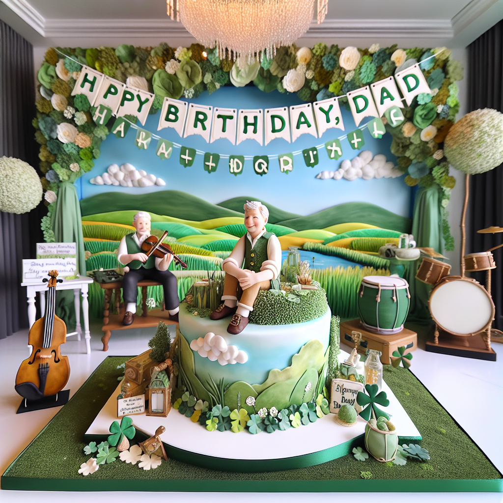 A charmingly serene birthday scene carries an Irish theme to commemorate a dear father's special day. The room is embellished with intricately handmade decorations resonating with the vibrancy of green and white, reminding one of the rich Irish countryside. A garland presenting 'Happy Birthday, Dad!' suspends above, where each alphabet is represented on a wonderfully duplicated miniature shamrock. In the backdrop, a typical Irish band setup, featuring a fiddle and bodhrán, stands ready for a jovial music session. The centerpiece, a birthday cake designed akin to a scenic Irish horizon features a sugar-made figurine of a happy dad sitting atop a mound. His gentle smile is reflective of the joy as he gazes at the fields of edible verdure, prepared to usher in another year of life harmonized with the melodious Irish rhythm echoing in his heart.
Generated with these themes: Dad, Ireland, music.
Made with ❤️ by AI.