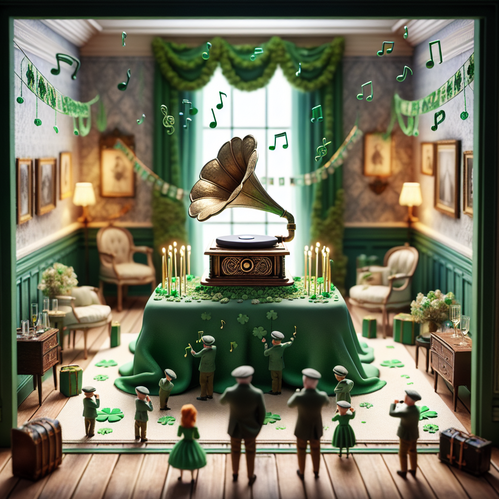 Visualize a room adorned in celebration of a father's birthday, reflecting Irish culture and deep-seated passion for music. Picture a simple yet elegant space, with shamrock garlands winding around the room and an emerald green-draped centerpiece table. Atop this table, envision a beautifully detailed cake in the shape of a vintage gramophone, with petite icing notes wafting upwards. Scattered around the room are small figurines of the father, wearing a typical Irish flat cap, a nod to his roots. The air carries soft Celtic music, contributing to a peaceful yet jubilant setting, as family members and friends of diverse descents and genders unite in celebration, raising their glasses in honour of the birthday man and his beautiful combination of culture and a deep-seated love for music.
Generated with these themes: Dad, Ireland, music.
Made with ❤️ by AI.