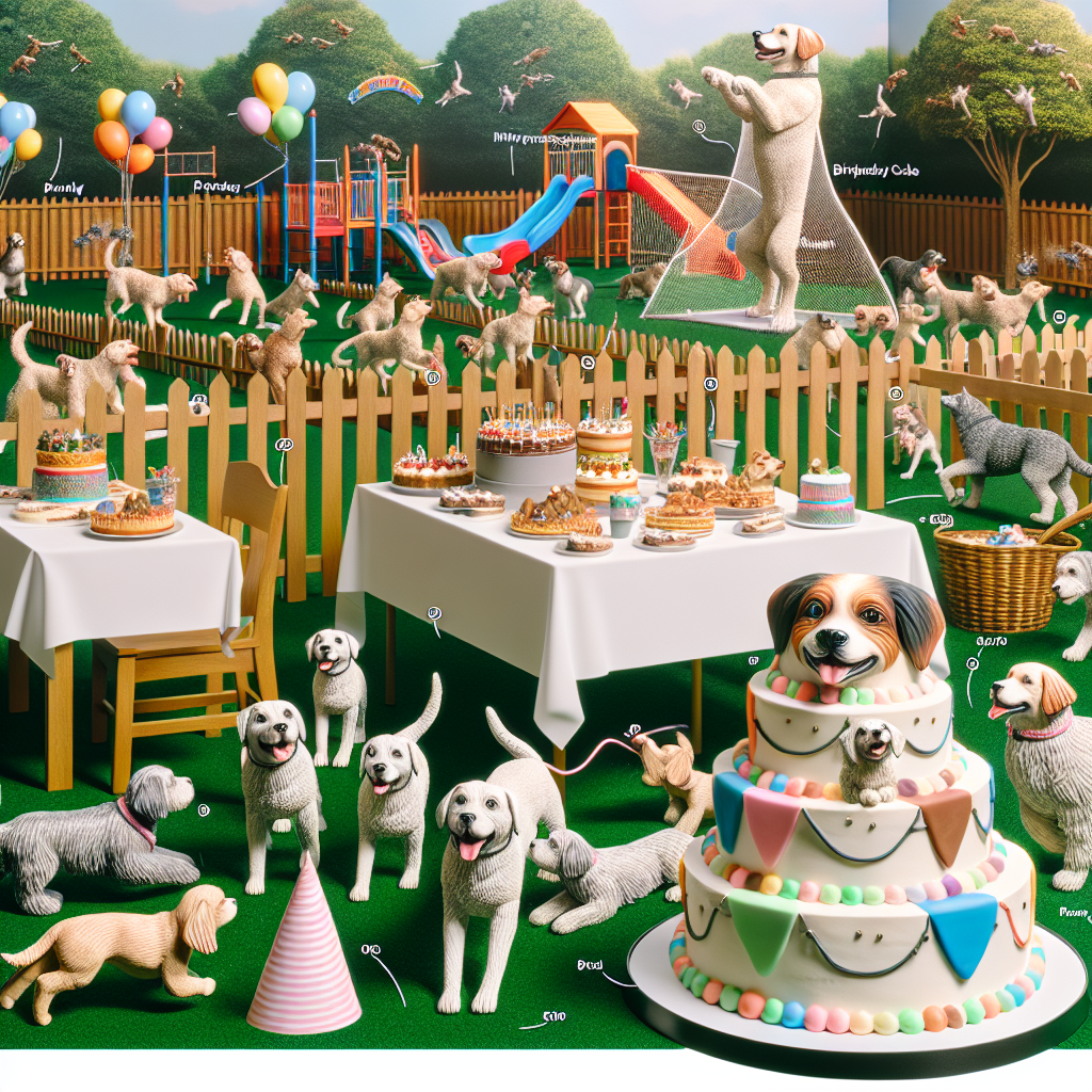 Visualize a fanciful dog park scene serving as a backdrop, equipped with lifelike mannequins of dogs staged to appear joyous and active. A table is decorated with an array of delights that revolve around the theme of puppies. This includes a triple-layered birthday cake beautified with edible designs of dogs. Enhancing the ambience are party hats fashioned to resemble dog's ears and background audio resonating playful barks, all contributing to the surreal canine wonderland.
Generated with these themes: Dogs dogs dogs .
Made with ❤️ by AI.