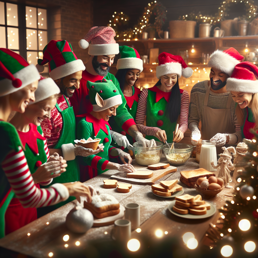 Photo of a magical Christmas moment where a family of elves are baking and decorating cakes and toasties, amidst a room festooned with Christmas ornaments and warm, inviting lights.
Generated with these interests: Toasties, Cakes, and Food.
Made with ❤️ by AI.