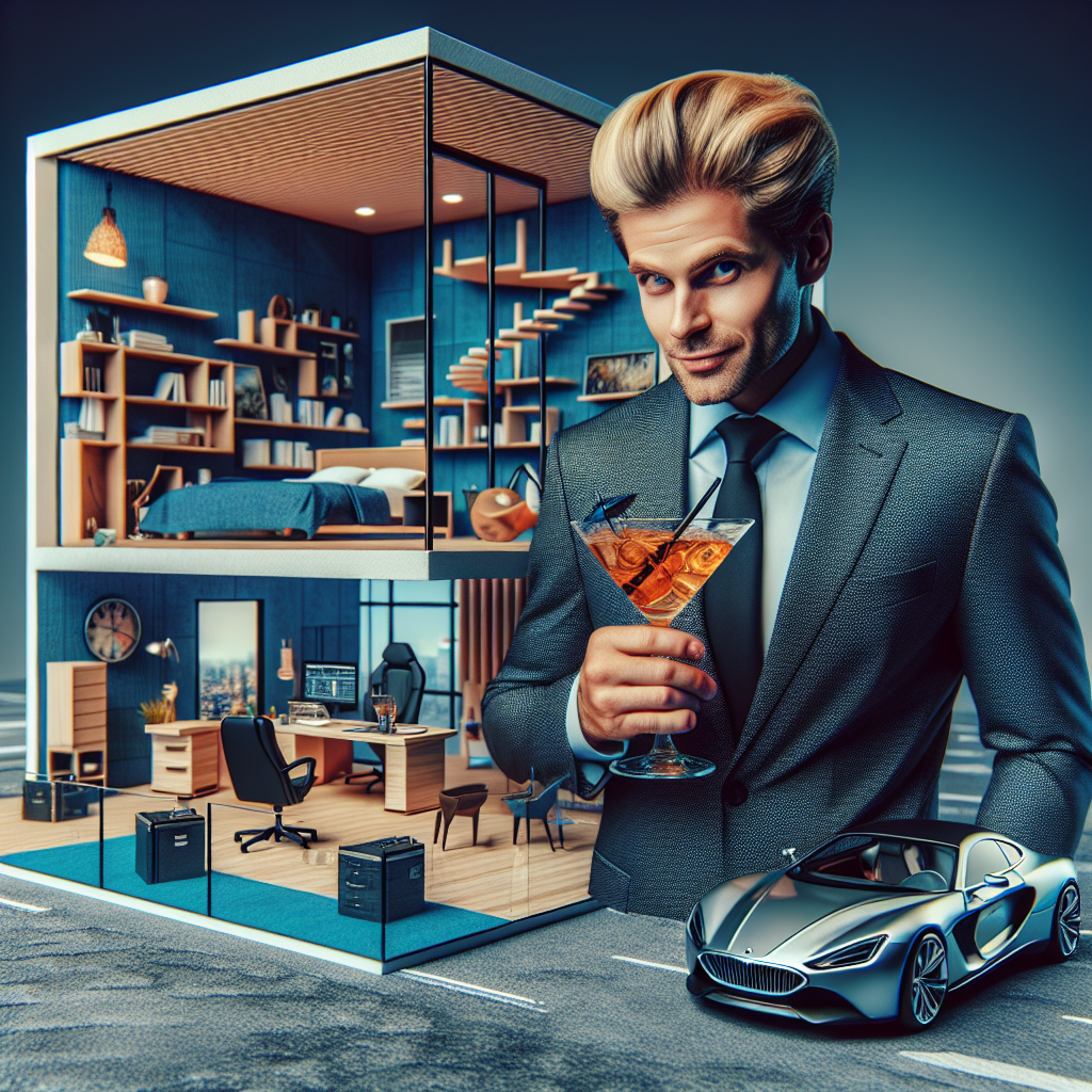 In a realm that distorts reality, we see a smart Caucasian man with blonde hair, his recent promotion evident in his confident demeanor. He holds in his hand a cocktail that symbolizes his success. Surrounding him are the oddly fascinating interiors of a miniature office setup. Situated nearby, the symbol of his success, a high-end luxury car, is parked. The scene masterfully marries the tangible with the abstract, hailing his accomplishment through a visual melody of successful imagery.
Generated with these themes: job promotion, Glass bottle factory, blue and white stripes, smart blonde man, cocktails, BMW, mini, Office .
Made with ❤️ by AI.