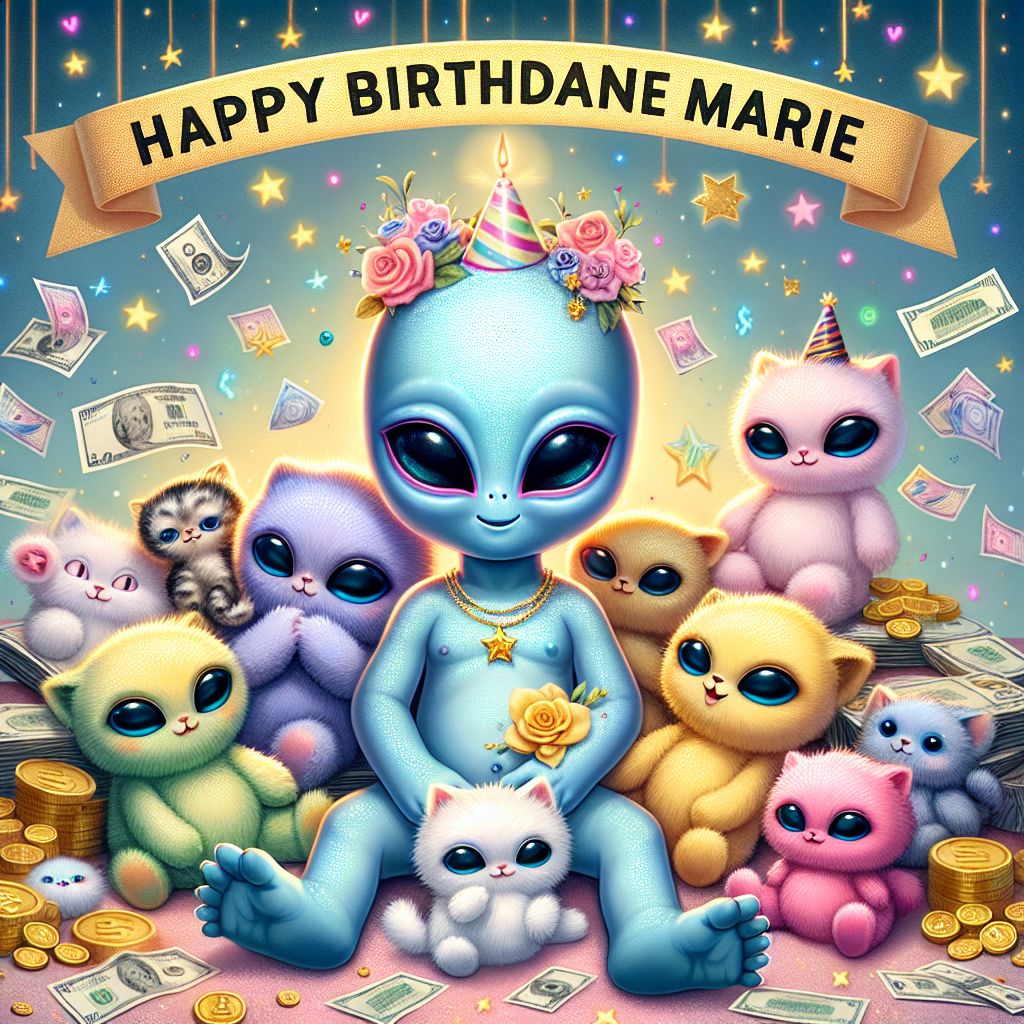 Stitch, Jellycats, Money, and Anne marie Birthday Card
