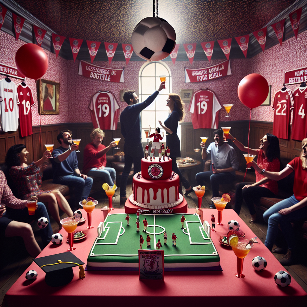 In a room adorned in red and white, the colors of a popular football club, a diverse group of friends gather to celebrate a birthday. The room reverberates with laughter as they raise their cocktails, cheekily garnished with miniature footballs and tiny graduation caps, symbolizing the birthday enthusiast's degree and love for women's football. The cake, artistically designed like a football pitch, stands ready for the 'kick-off'. Banners and jerseys mimicking those of a well-known club decorate the walls, creating a tailor-made celebration of the birthday person's unique passions.
Generated with these themes: Degree, Womens football , Arsenal football , and Cocktails.
Made with ❤️ by AI.