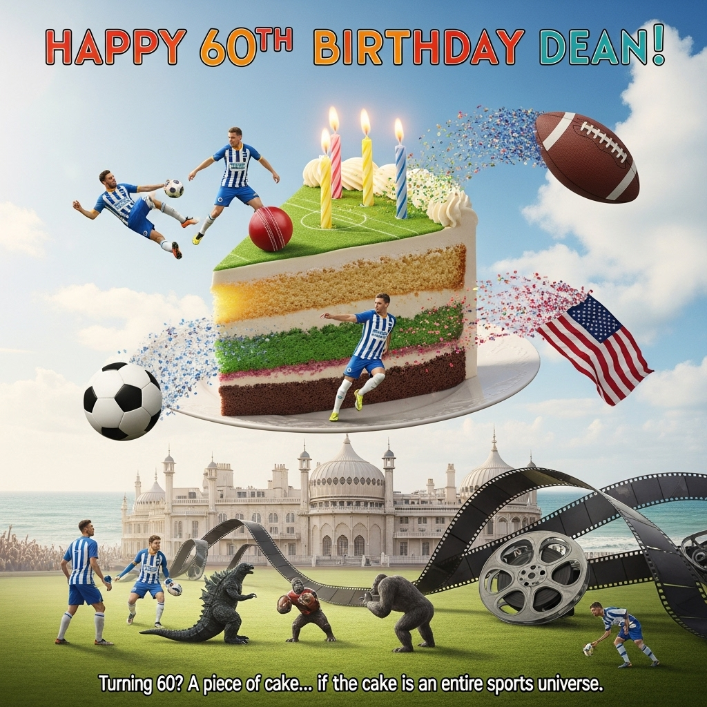 Brighton , Brighton and hove albion, Soccer, Cricket, American football , Movies, Cake, and Birthday Card