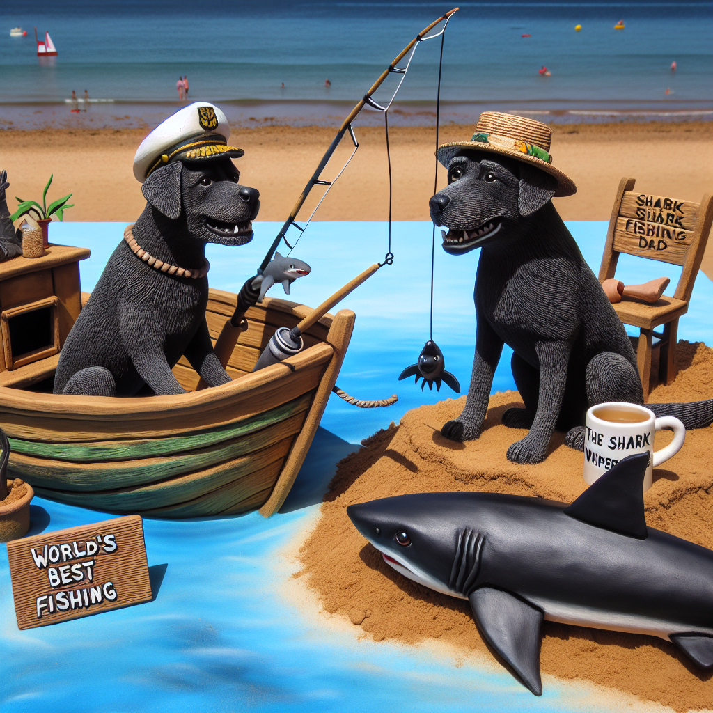 Imagine a vibrant scene set on a sunny beach. A pair of charcoal labradors are humorously attempting to fish for sharks. One of the dogs sports a captain's hat, encapsulating the aura of seriousness. It sits in a quaint wooden boat with a fishing rod in its mouth, from which dangles a comically oversized rubber shark. On the sandy shore, the other dog awaits keenly, a sign next to it reads 'World's Best Fishing Dad'. Adjacent to this, there exists a charming tea set formed from sand, complete with a kettle and a mug inscribed with the words 'Shark Whisperer'.
Generated with these themes: Charcoal labradors, Shark fishing, and A nice cup of tea.
Made with ❤️ by AI.