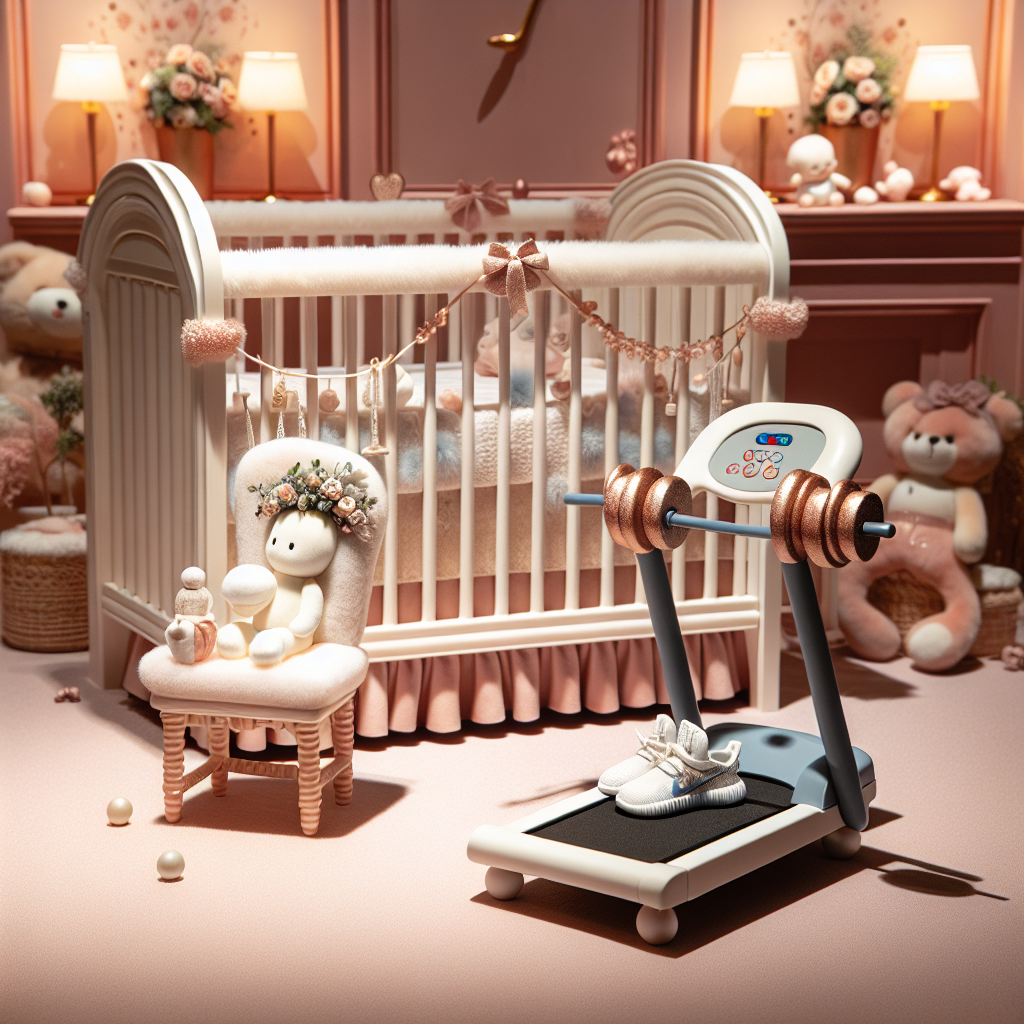 In a delightful, realistic nursery scene, a plush crib adorned with high-end styles rests at the center, showcasing a delicate blend of luxury and comfort. Lying next to the crib, a whimsical mini fitness area decorated with baby-sized weights and a minuscule treadmill adds a sense of playful strength and wellness to honor a new beginning.
Generated with these themes: Gucci, and Gym.
Made with ❤️ by AI.