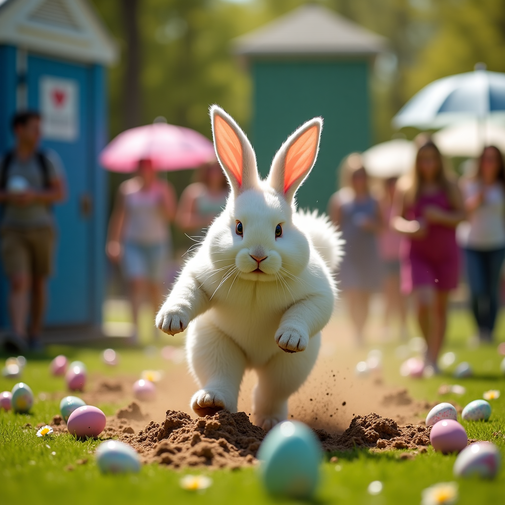 The Easter bunny not getting to the toilet and pooing on everyone Easter Card
