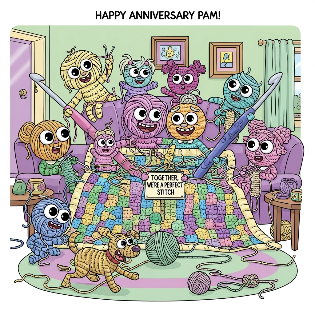 Crochet, Family, and Anniversary Card