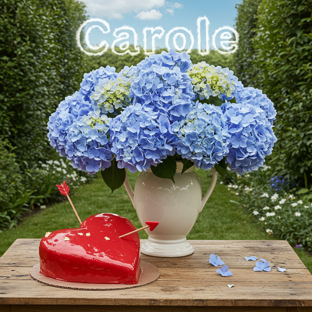 Blue hydrangea Valentines-day Card