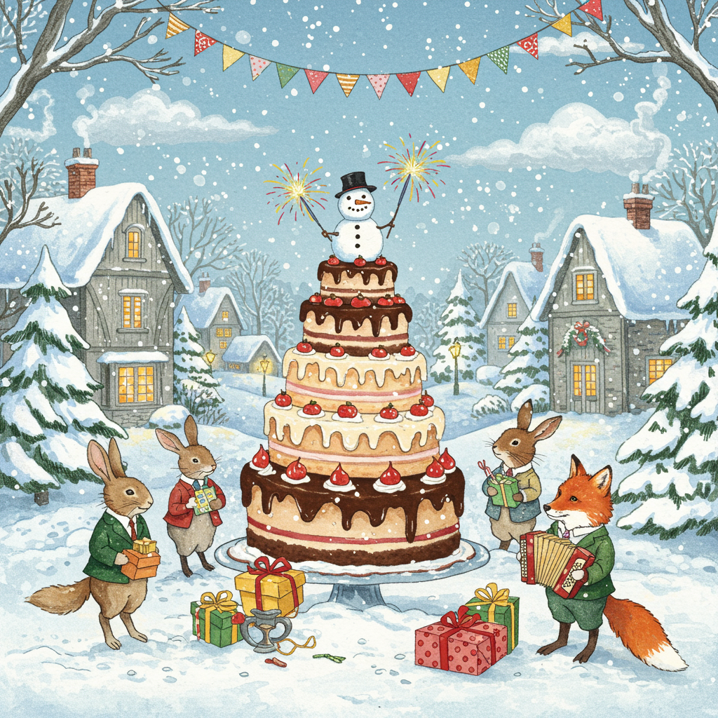 Snow Birthday Card