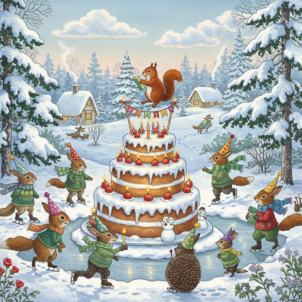 Snow Birthday Card