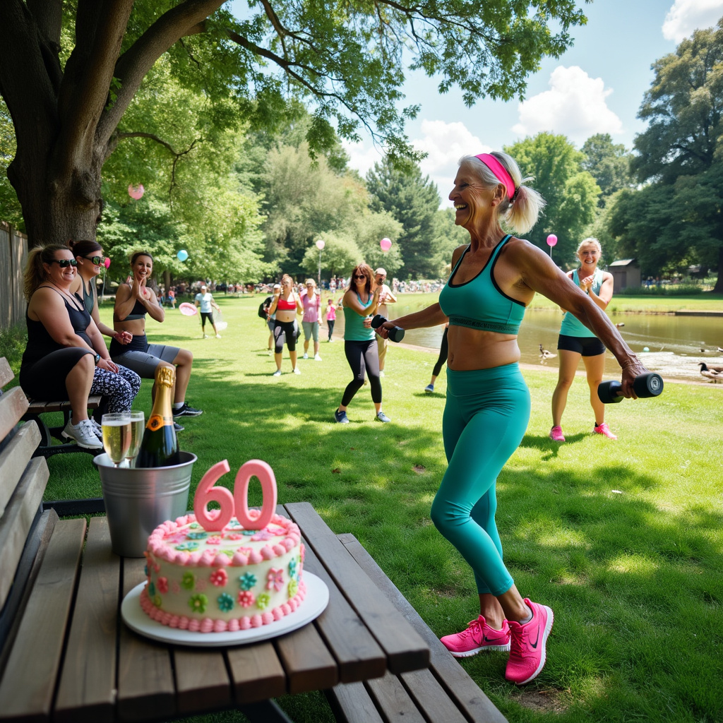 Female , Shortish blonde hair, Boot camp, Older woman, and Champagne Birthday Card