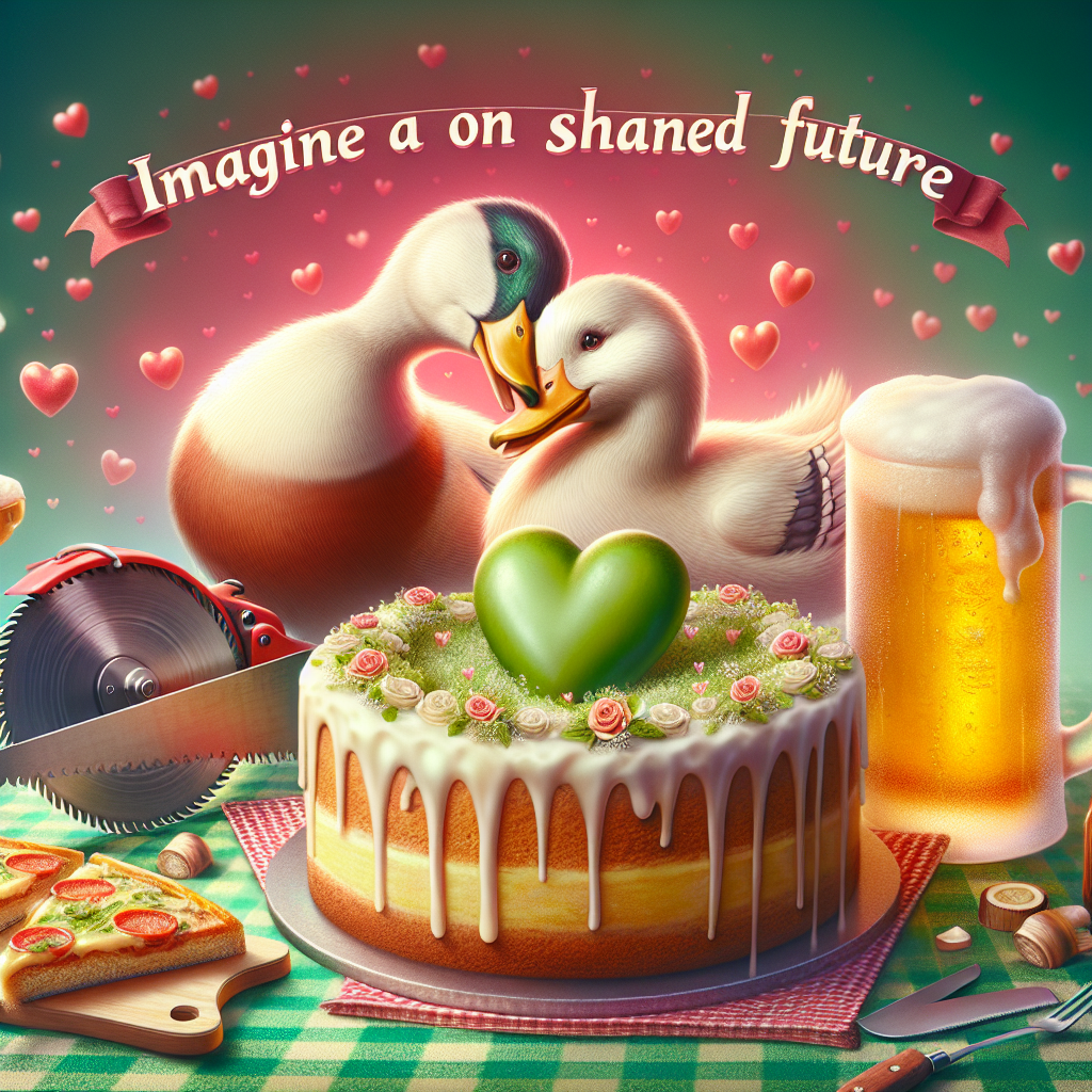 Duck, Saw, Rave, Music, Lemon drizzle cake, Beer, Pizza, and Green Valentines-day Card