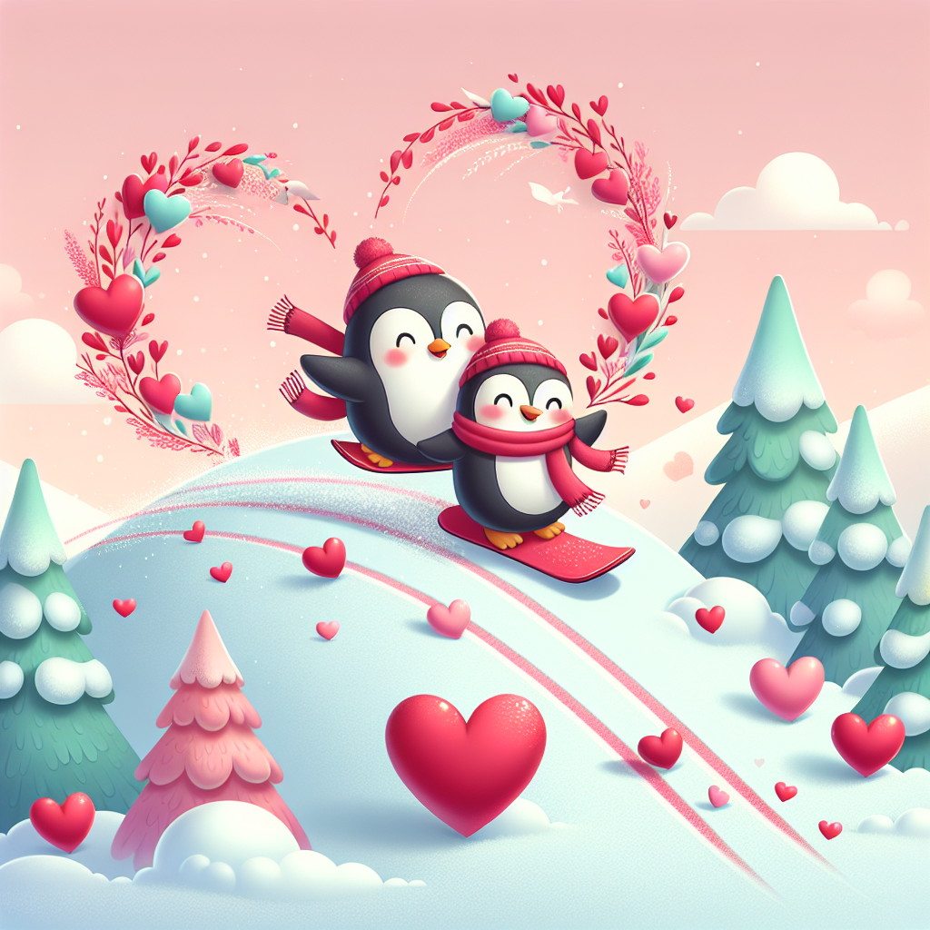 Snowboarding Valentines-day Card