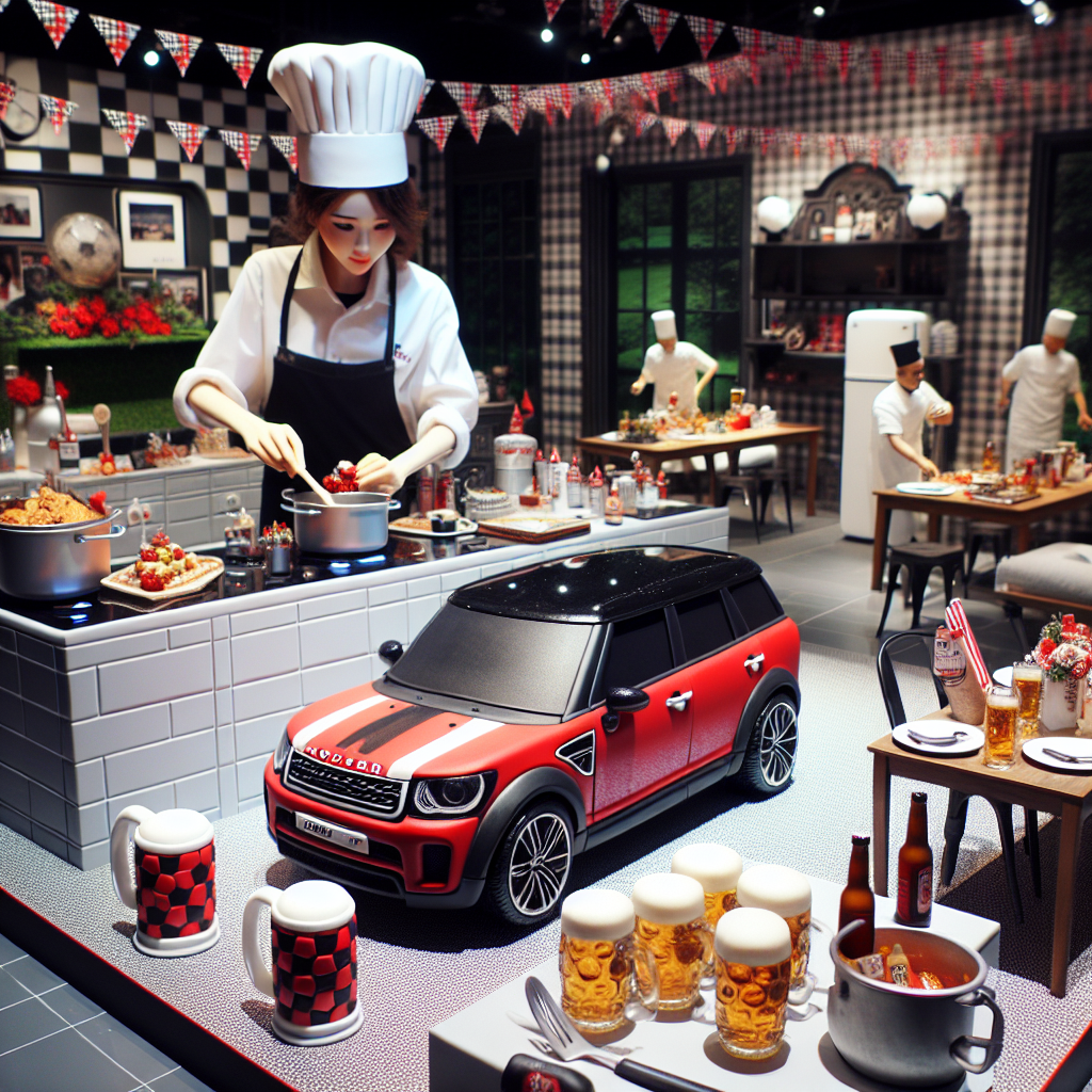 Visualize a delightful birthday party meticulously detailed to convey a sense of realism. The room is festooned with a black, red, and white color palette, inspired by a soccer-themed gathering. There's a life-sized imitation of an electric car in the corner, serving as a photo booth for guests to make joyous memories. Miniature beer mugs are scattered around, serving as creative placeholders and favors for the adult attendees. A professional chef, whose ethnicity is Middle-Eastern and gender is female, is engrossed in preparing gourmet delights. The centrepiece of the event is a birthday cake designed to look like a chef's hat, rounding off the beautifully authentic birthday celebration.
Generated with these themes: Arsenal Tesla beer chef.
Made with ❤️ by AI.