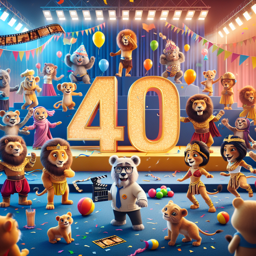 Visualize a lively birthday scene set on a colorful stage. Large numbers '40' are at the center, surrounded by confetti and balloons. Animated animals of diverse species participate in a dance competition, all adorned in sparkling outfits. On the left, there's an empathetic bear dressed as a South Asian male teacher; he's holding a chalkboard and wearing eyeglasses. On the right, cartoon lions depicted as Middle Eastern female gladiators are prepared for a friendly rivalry. Beneath the scene, a film strip unravels, symbolizing a lifetime filled with adventures and tales.
Generated with these themes: 40, Strictly Come Dancing, Teaching, Gladiators, and Film.
Made with ❤️ by AI.