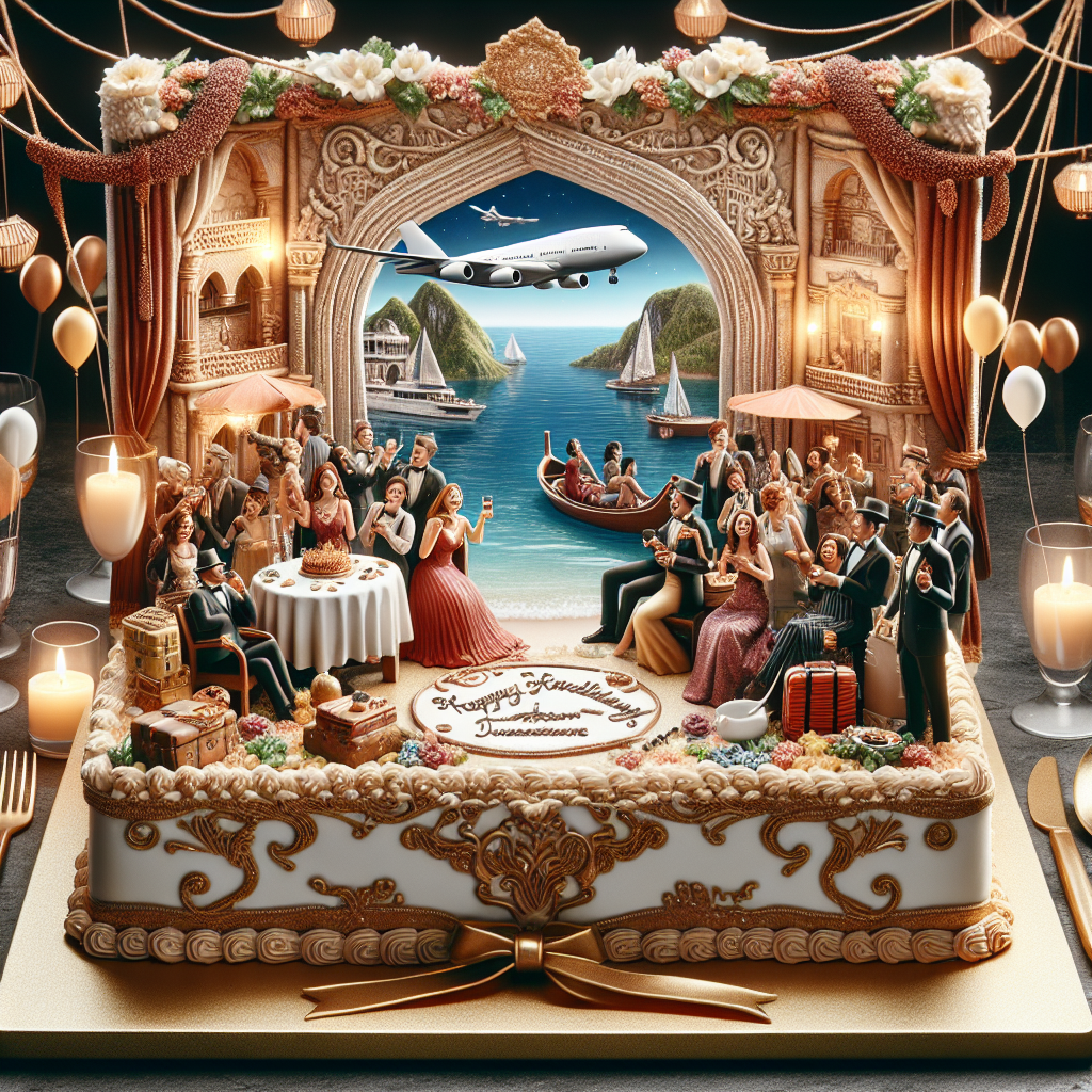 Envision a farewell gathering, brimming with the lasting sweetness of shared memories, exemplified by an intricately decorated cake. The party has a glamorous touch to it, reminiscent of a high-end social gathering, complete with tasteful decor and a lively atmosphere. The air is filled with the anticipation of forthcoming travel adventures, serving as a metaphorical bridge between your current stage of life and the exciting explorations that await you.
Generated with these themes: Cake, kardashians, travelling.
Made with ❤️ by AI.