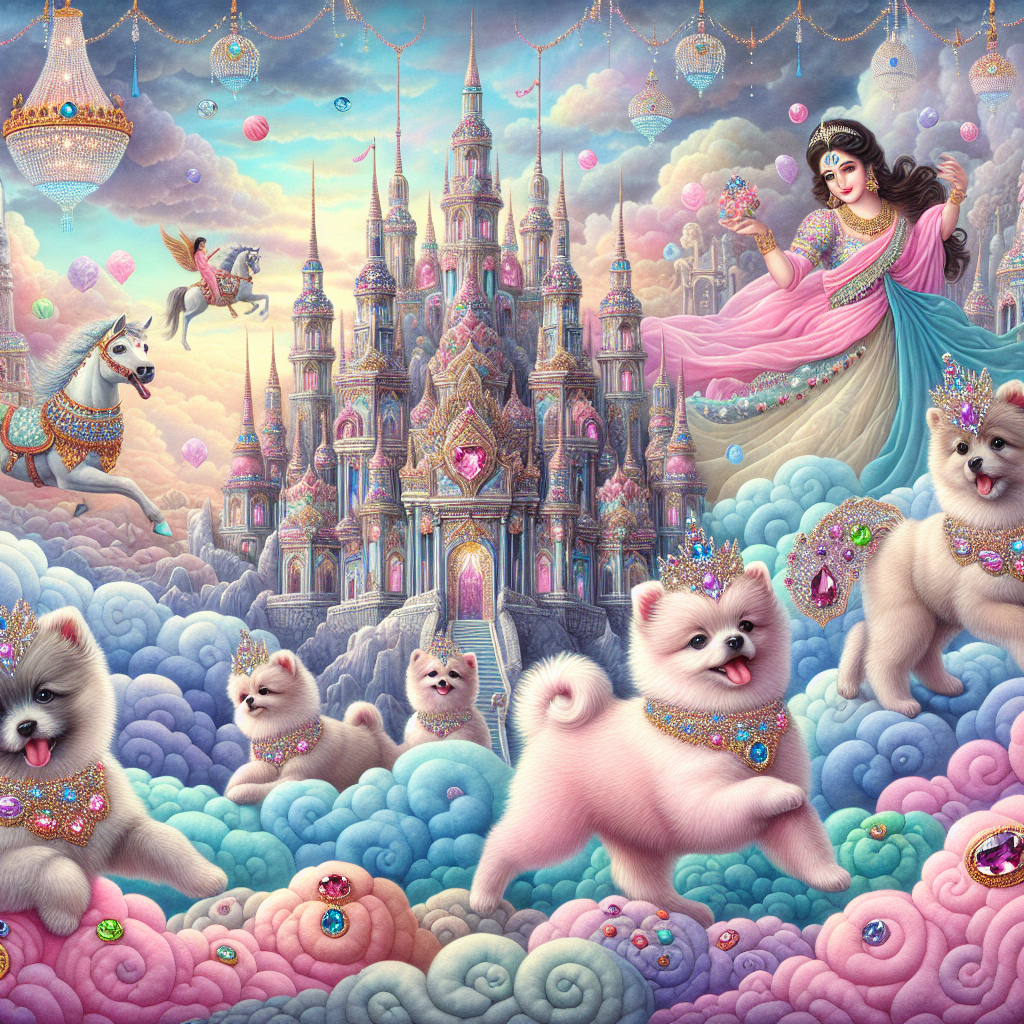 Within a whimsical birthday tapestry, majestic puppies embellished with gemstone collars frolic around a grandiose castle constructed from dreamlike, pastel clouds. A South Asian princess with gleaming sapphires twinkling in her hair proudly rides atop a fantastical, celestial horse, as the sky churns with hues of confectionery colors, contributing to the unique appeal of the joyous celebrations.
Generated with these themes: Puppies , and Princesses .
Made with ❤️ by AI.