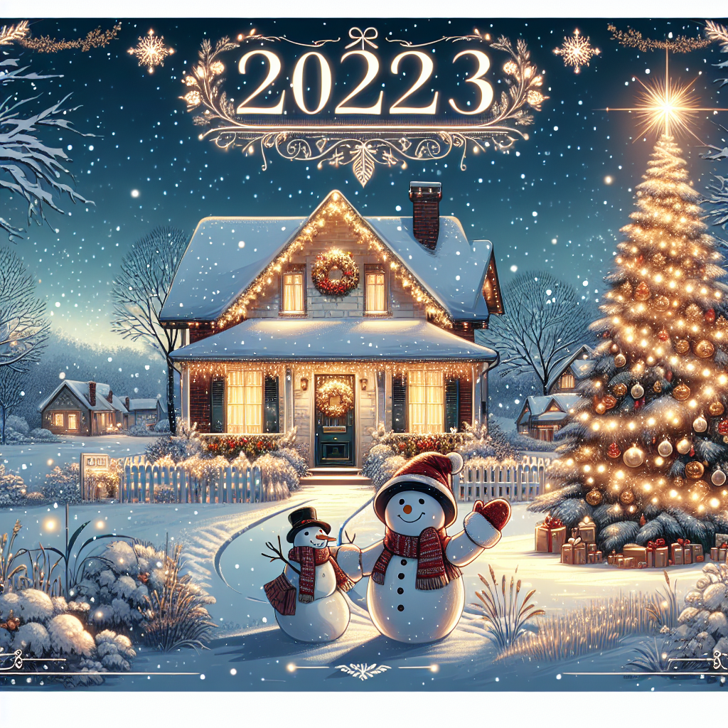 A charming Christmas-themed illustration for the design business featuring a cozy snow-covered cottage decked out in festive decorations. A cheerful snowman waves from the front yard beside a twinkling Christmas tree, and the date "20/12/2023" is gracefully inscribed in the snowy sky above.
Generated with these themes: business.
Made with ❤️ by AI.