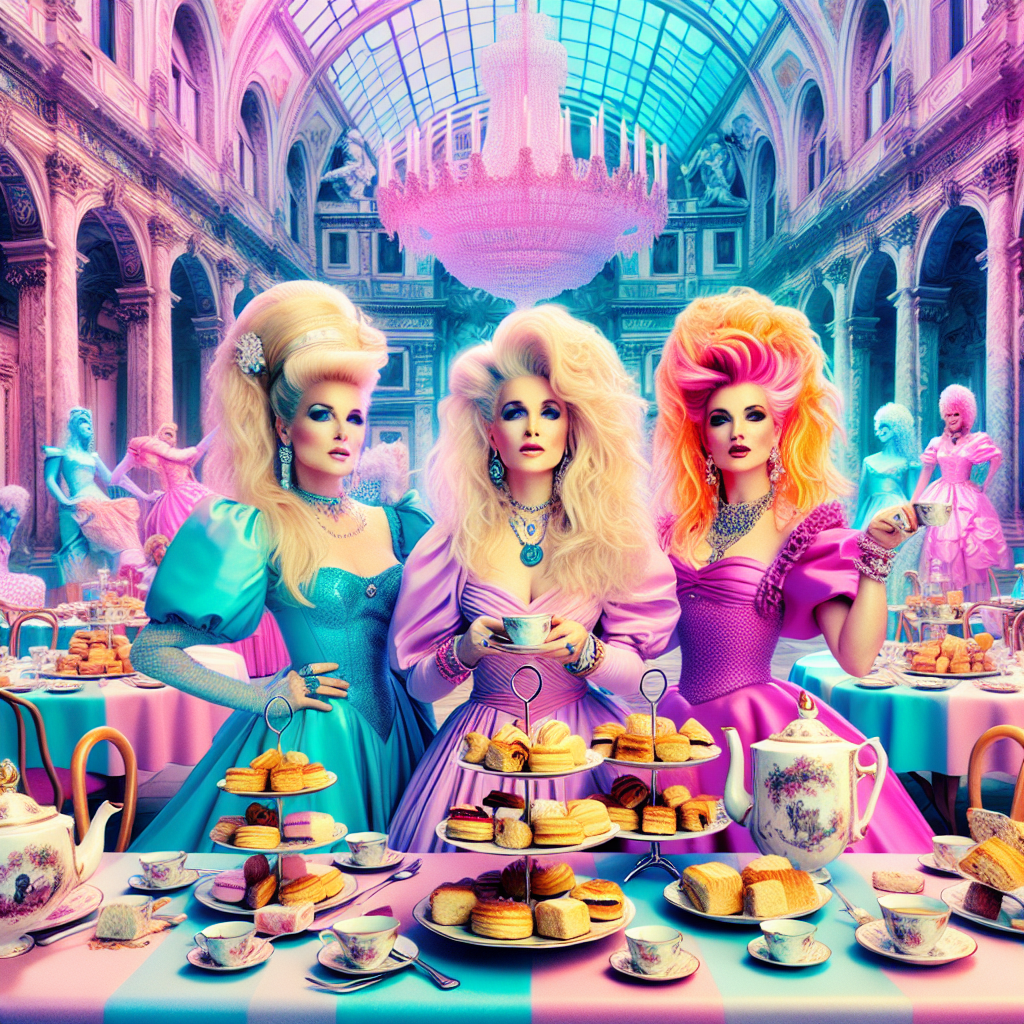 Imagine an enchanting birthday party with a surreal realism, where the whimsicality of pastel-colored, animated show-like aesthetic blends with the iconic presence of three glamorous pop stars, unidentifiable but each dressed in vibrant 80s fashion. Tables are adorned with elegant English tea sets, alongside an array of delicious scones, hinting at a traditional tea-time. The setting unfurls in a dreamlike Vienna, where the architectural mix of roman, gothic, and renaissance style meld into a fantastical backdrop, adding to the surrealistic vibe of the celebration. The pop stars, one with blonde hair, one brunette and the other with red hair, each bring their own charisma to the party.
Generated with these themes: My little pony, Madonna, Adele, Britney Spears, 80ies fashion, English tea, Scones, and Vienna.
Made with ❤️ by AI.