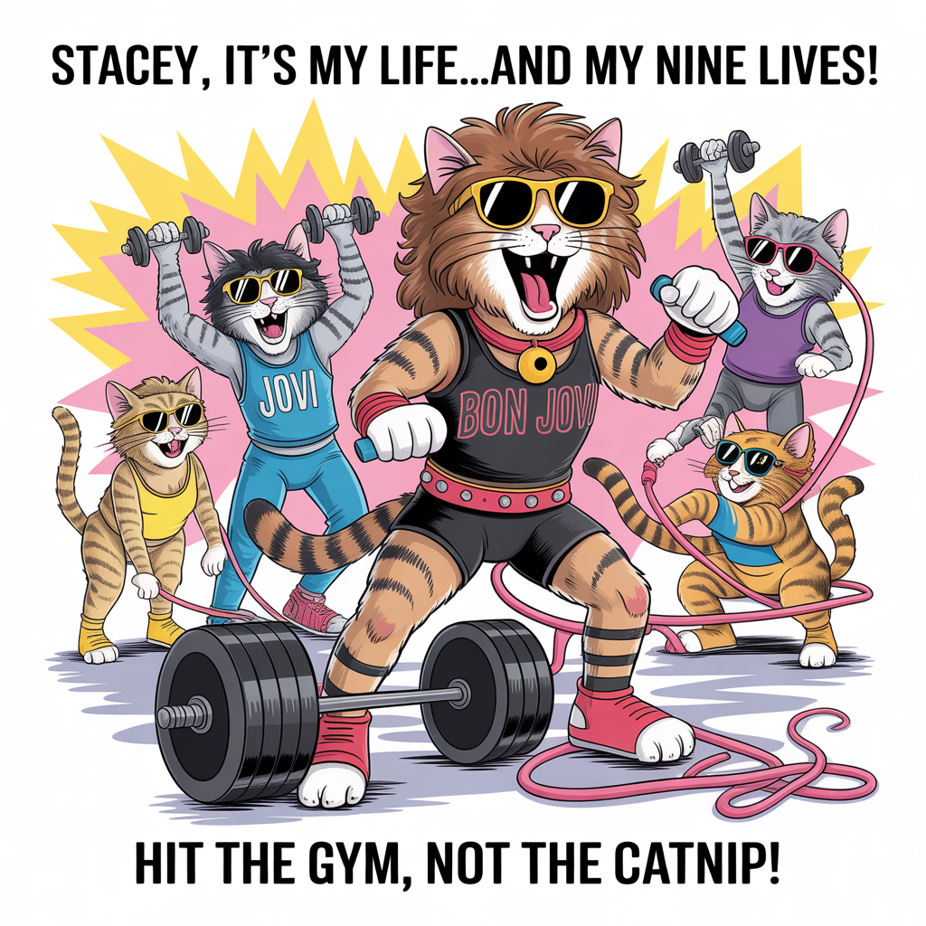 Bon jovi, Cats, Gym, and Birthday Card