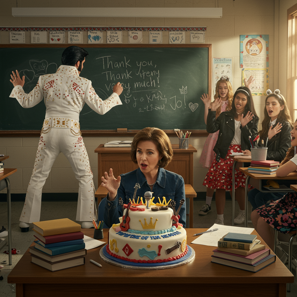 Elvis Presley , Teaching, Cake, and Farewell Card