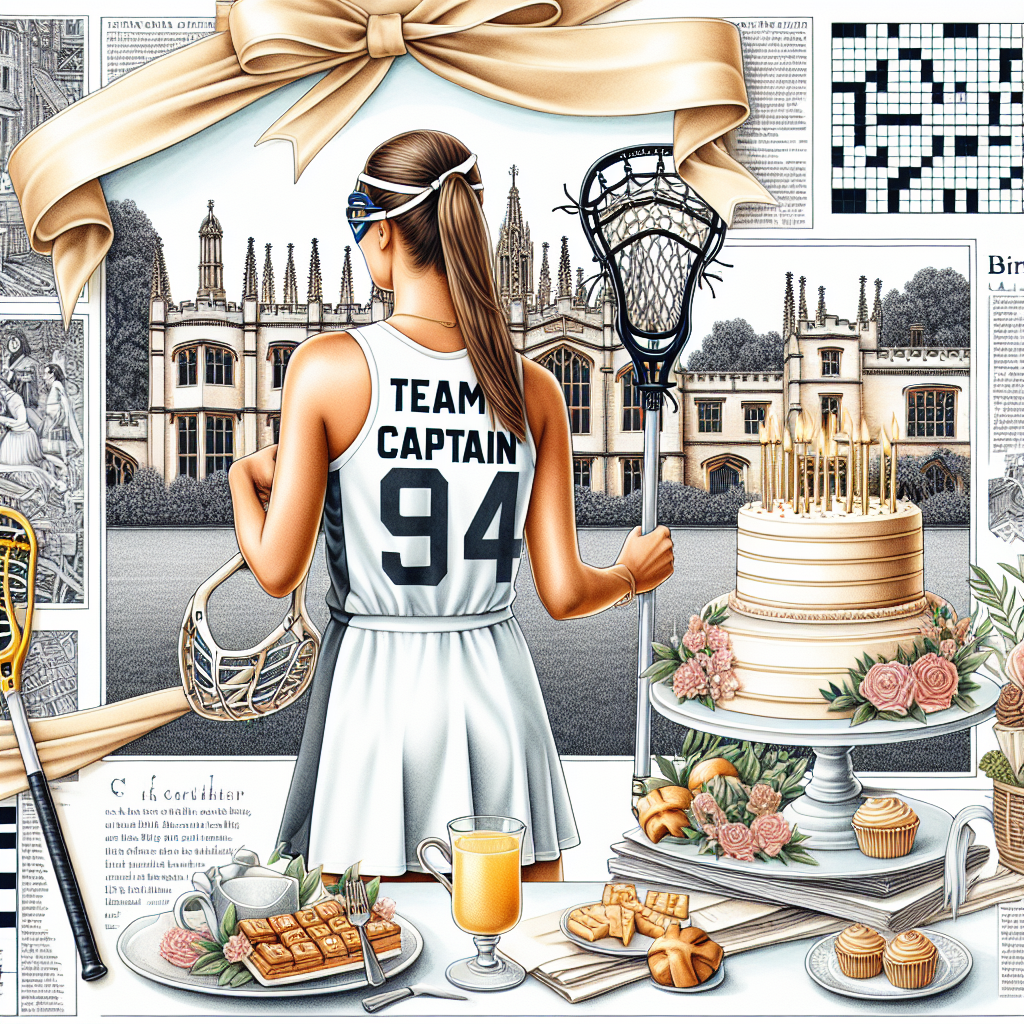 Happy Birthday Jasmine, Lacrosse, Cambridge, Brunch, cake, Team captain, Varsity, Newspaper puzzles, crosswords, sudoku, and Best sister Birthday Card