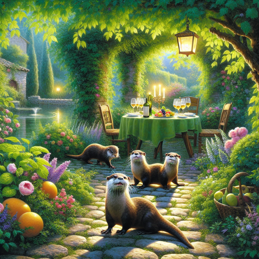 Otters, Wine, Garden, and Italy Birthday Card