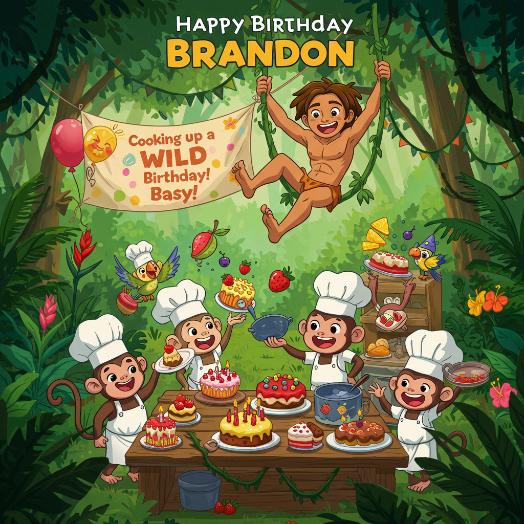 Anime character , Tarzon , Cooking , and Birthday Card