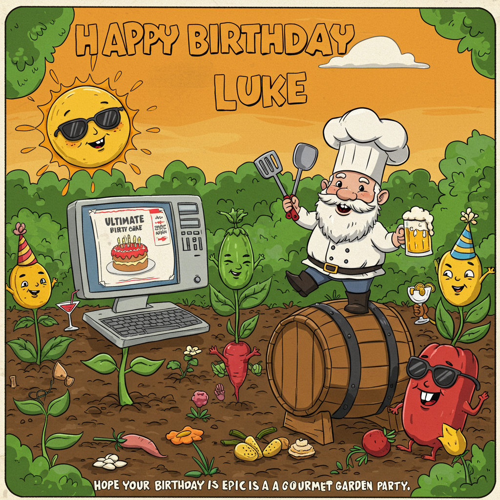 Gardening, Computers, Cooking, Wine, Whiskey, Beer, and Birthday Card