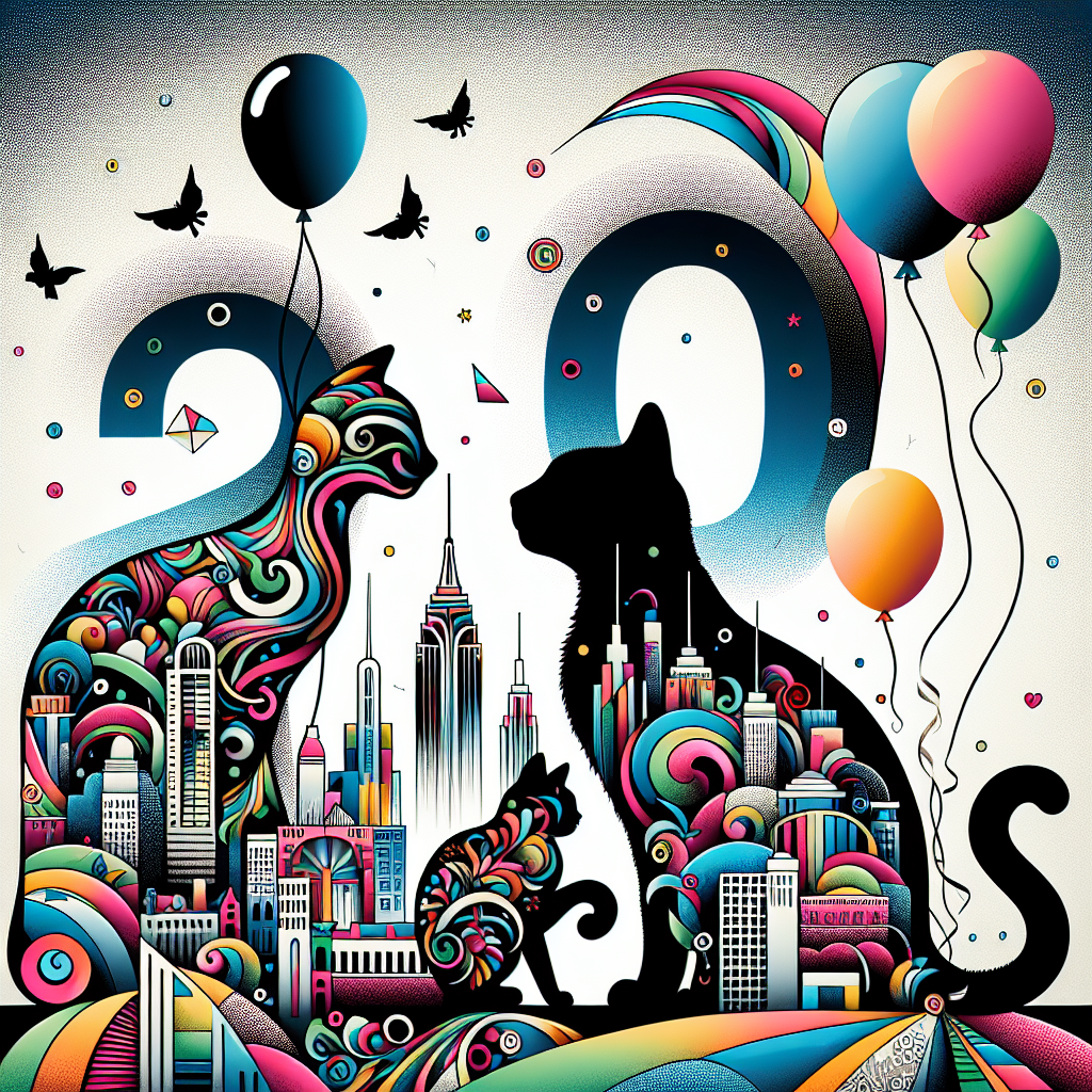 Black & white cat , Dark tabby cat, New York, 30th birthday , and Niece Birthday Card