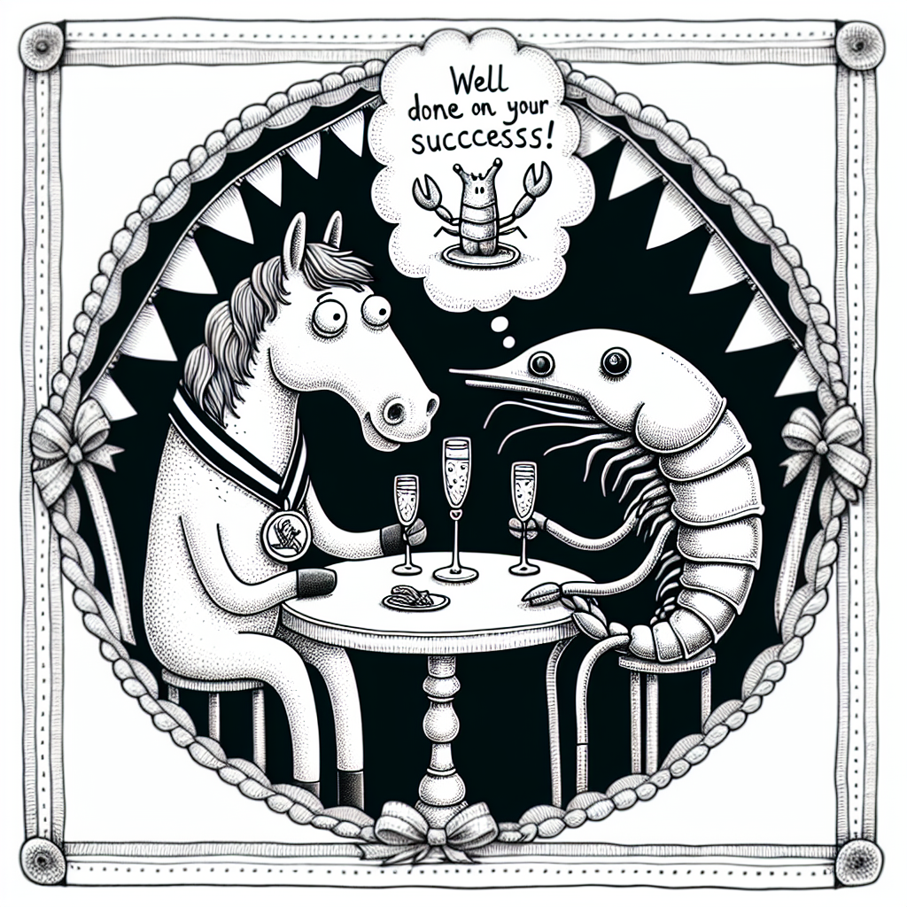 Horse, and Shrimp Congratulations Card