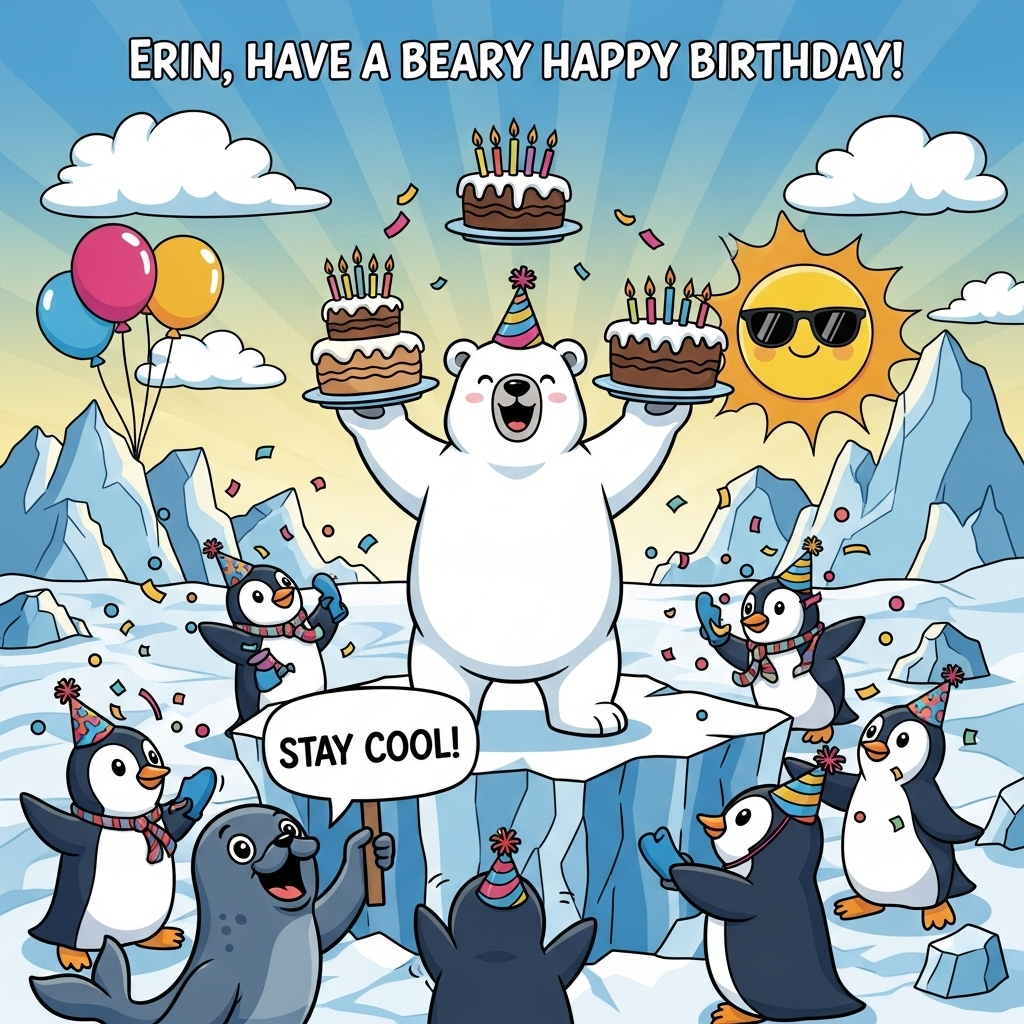 Polar bear, and Birthday Card