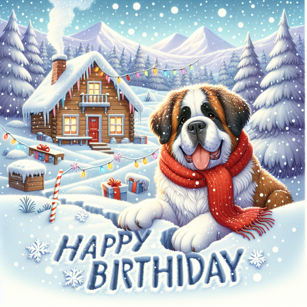 St. Bernard Birthday Card