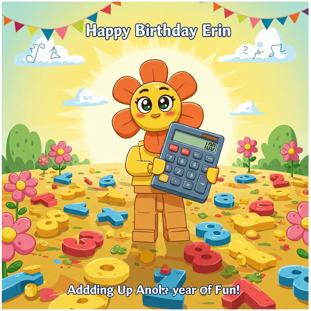 Lego, flowers, maths, and Birthday Card