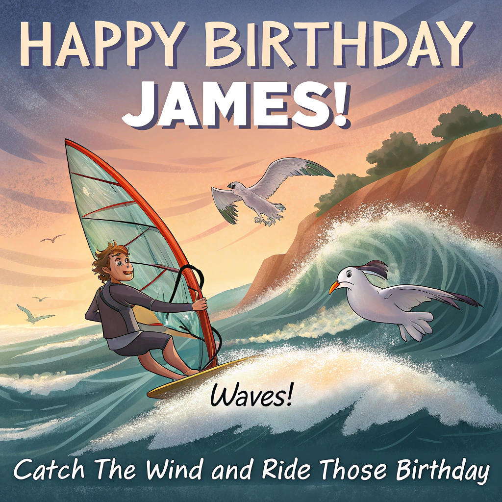 Wing foiling, and Birthday Card
