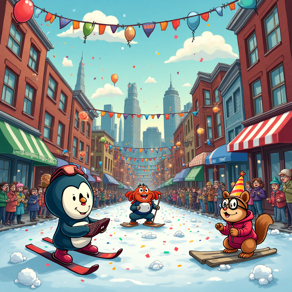 Baltimore, skiing, coding , and Birthday Card