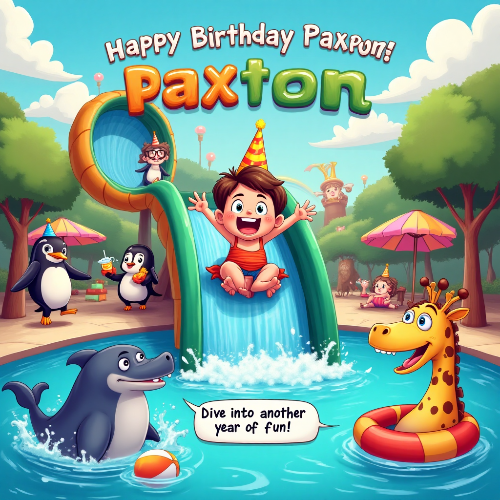 Water park, and Birthday Card