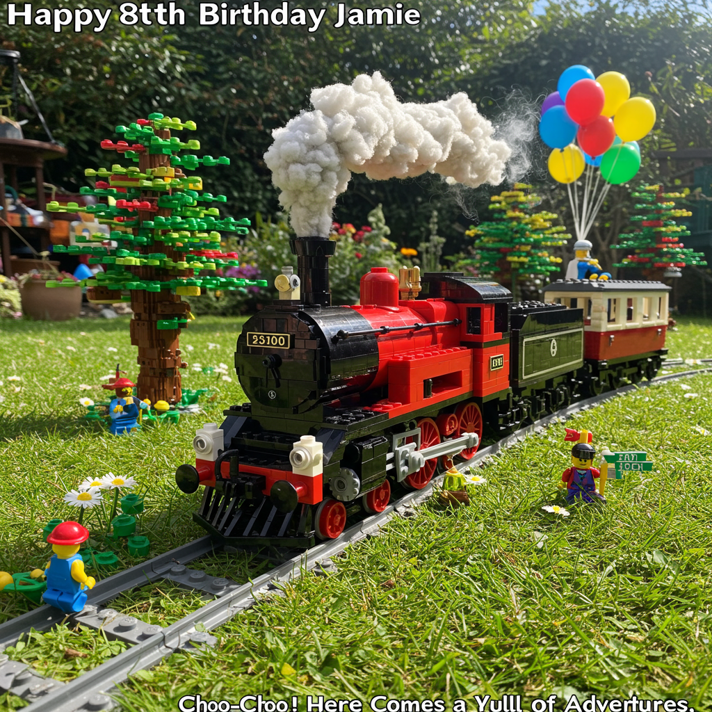 Lego trains, steam trains, , and Birthday Card