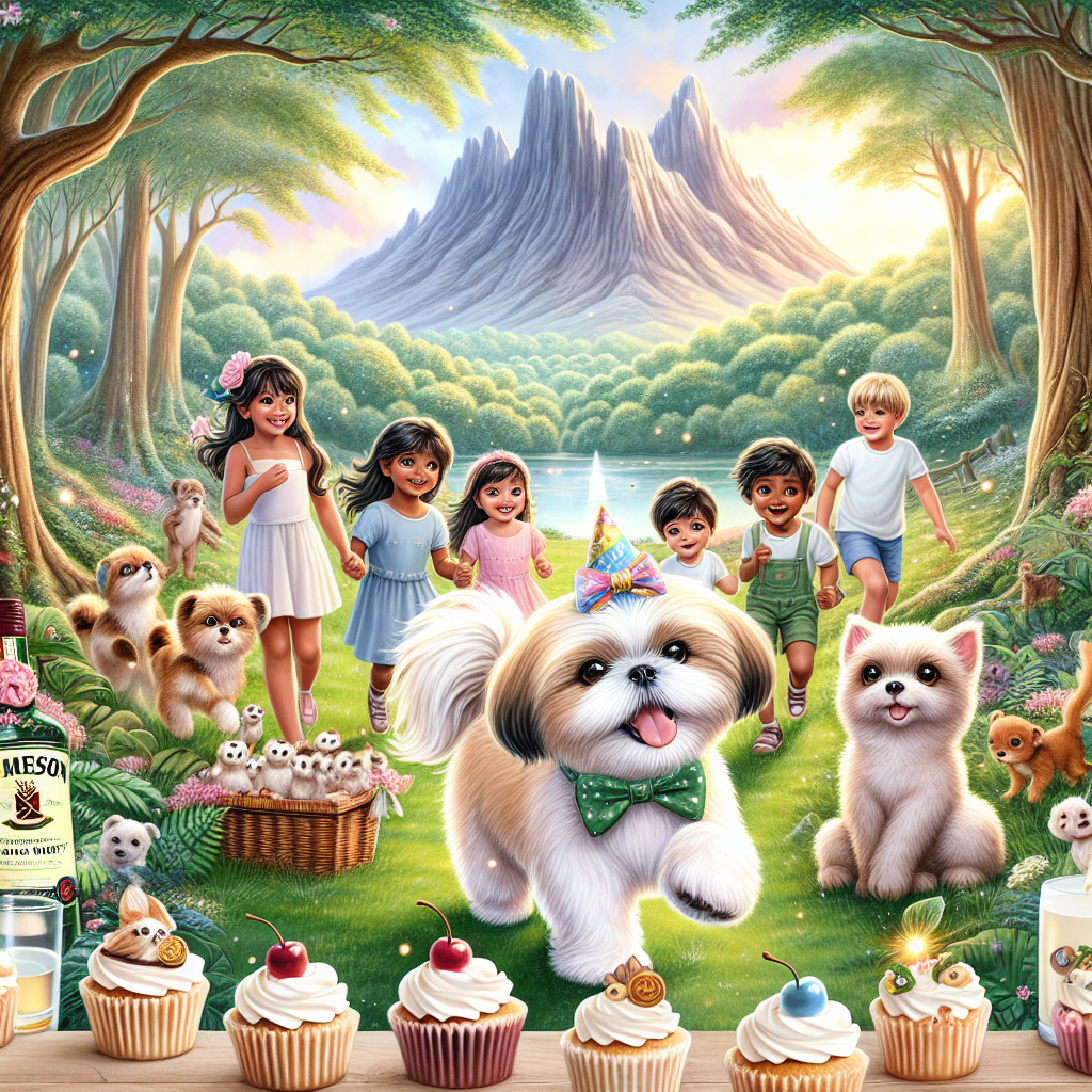 Imagine a delightful birthday illustration with a magical ambiance. A white/beige Shitzu dog adorned with a festive bow is leading a joyful parade of children of diverse descents through a Sri Lankan forest, embodying the essence of wonder and innocence. Accompanying them is an array of adorable baby wildlife. In the backdrop, the striking silhouette of a grand faux Blencathra mountain adds a touch of awe and permanence to the scene. A dreamy picnic area is set up featuring cupcakes with an illusion of Jameson whiskey flavor, tactfully intertwining the adult drink into the woodland walk's childlike magic.
Generated with these themes: White/beige shitzu dog, Woodland walks, Sri Lanka, Children & babies, Blencathra, and Jameson whiskey.
Made with ❤️ by AI.