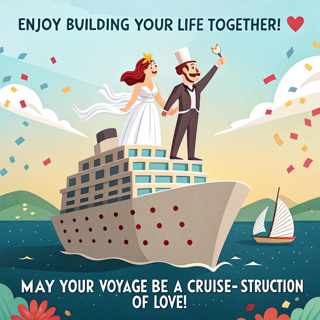 Wedding on a cruise ship, and Wedding Card