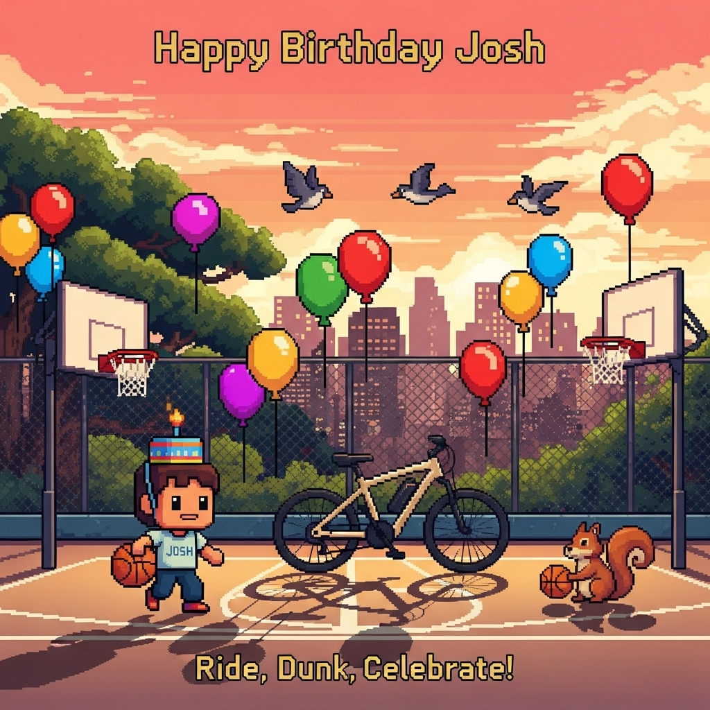 Basketball and e bike, and Birthday Card