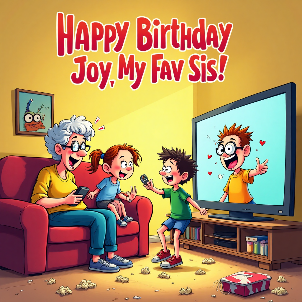 Watching tv, Playing with granddaughter age 10 and grandson age 4, and Birthday Card