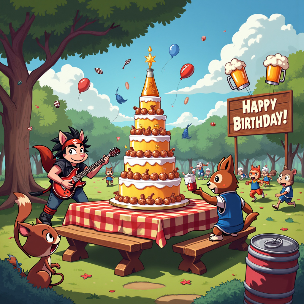 Beer, Football, Heavy metal music , and Lechonk Birthday Card