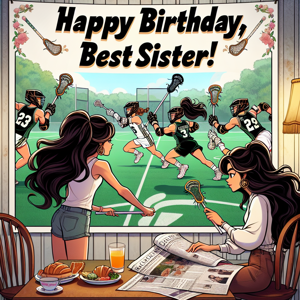 Happy Birthday Jasmine, Lacrosse, Cambridge, 22nd Birthday, Best sister, Epic, Sporty, athletic, super cool, Dark hair, and Newspaper puzzles at brunch Birthday Card