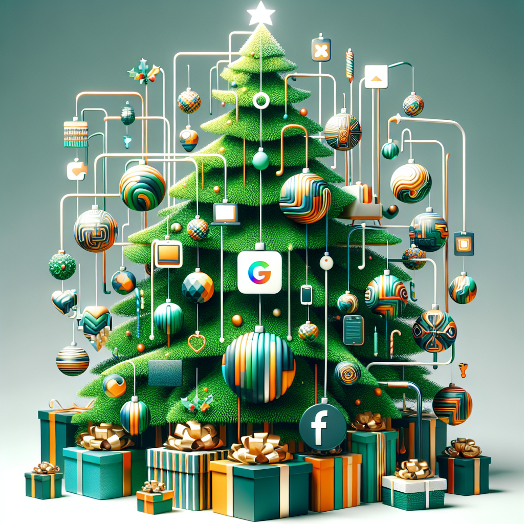 Drawing of a festive shopping scene where Amplience logos are turned into Christmas ornaments hanging from a decorated tree, with gift boxes beneath.
Generated with these interests: Amplience, Amplience, and Shopping.
Made with ❤️ by AI.