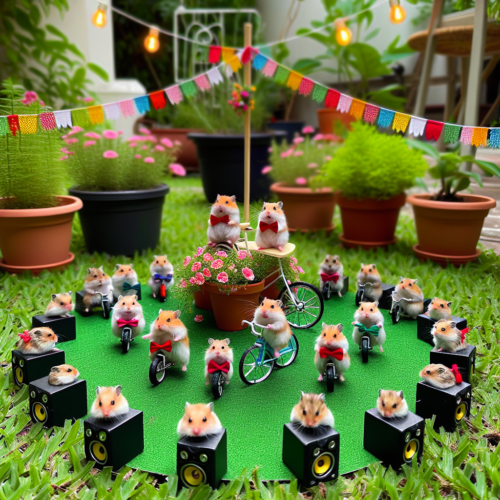 Hamster, Music, Dancing, and Cycling Fathers-day Card
